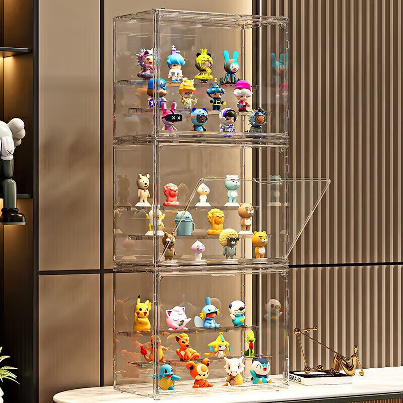 Bahainiao Blind Box Storage, Labubu Pop Mart Display Box, Action Figure Showcase Cabinet, Acrylic Storage Rack, Transparent