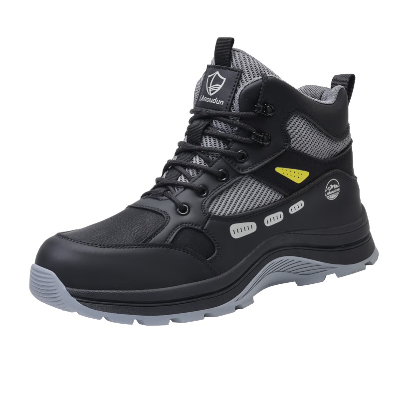 BlueOwlShield Men's Winter High-Top Soft Sole Waterproof Anti-Smash Steel Toe Anti-Puncture Wear-Resistant Safety Work Shoes D291 Size 39