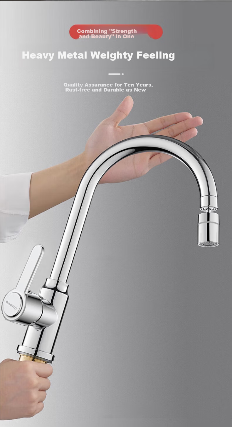 Bangke Kitchen Faucet with Hot And Cold Water, Double Temperature Sink Tap for Washing Dishes And Vegetables, Anti-Splash Washbasin Faucet B-LT001 8
