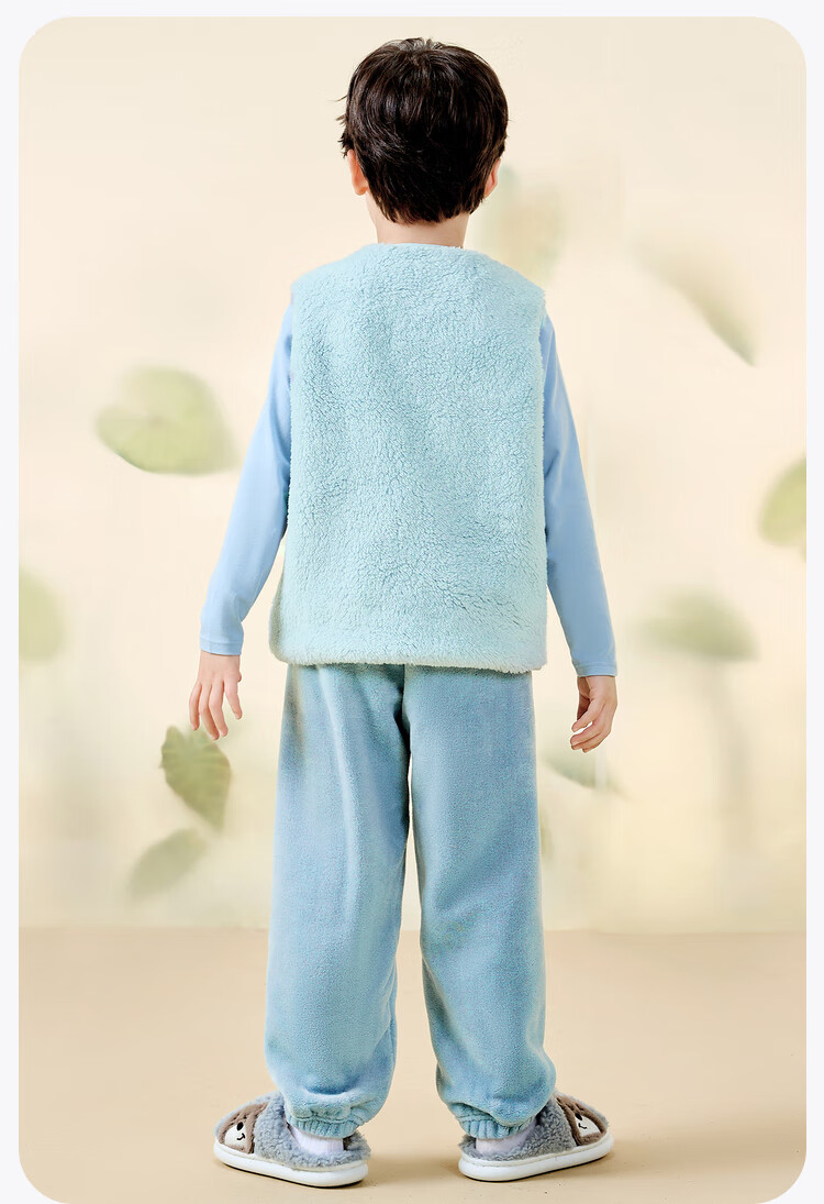 Minibala Antistatic Children's Warm Vest Unisex Baby Autumn Winter Double-Sided Coral Fleece Waistcoat 26