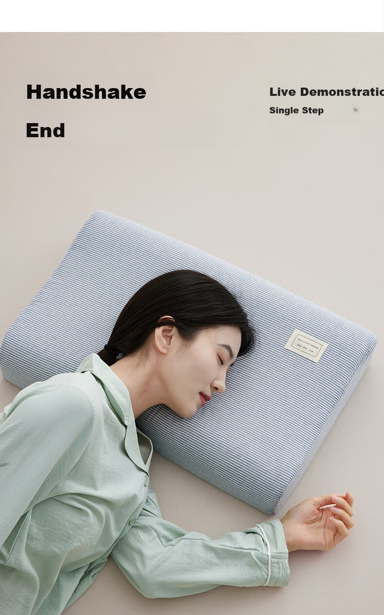 HLA Class A Latex Neck Support Pillow Memory Foam Pillow Core Premium Rubber Sleep Aid Soft Elastic Comfortable Pressure Relief Cervical Pillow 3