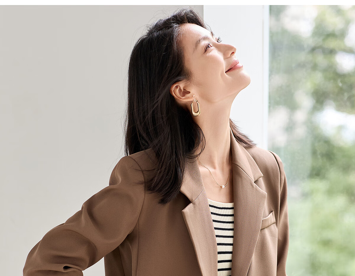 Chushen Long-Sleeve Blazer for Women, Commuter Professional Casual Stylish Suit Jacket with Double Buttons S143U6001 10