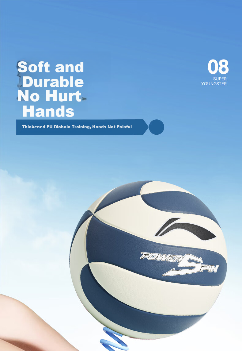 Li-Ning Volleyball Size 5 Adult Youth Student High School Entrance Exam Special Leather PU Material Training Competition Standard Ball Size 5 11