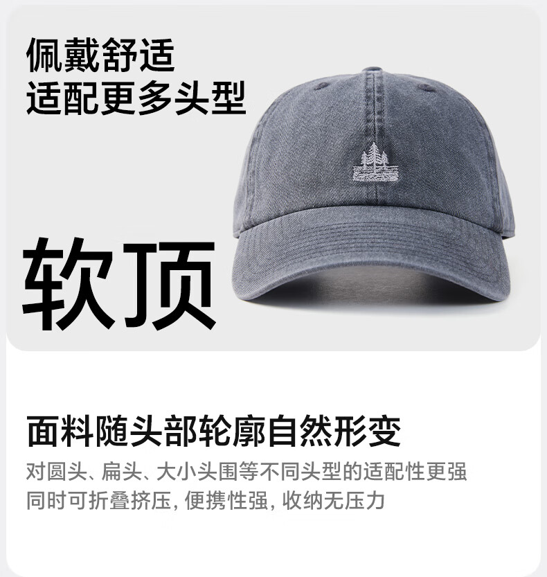 MISSION UV Soft Top Pure Cotton Baseball Cap Unisex Four Seasons Outdoor Casual Sunshade Sunscreen Duckbill Hat Versatile Slim Face Hat 4