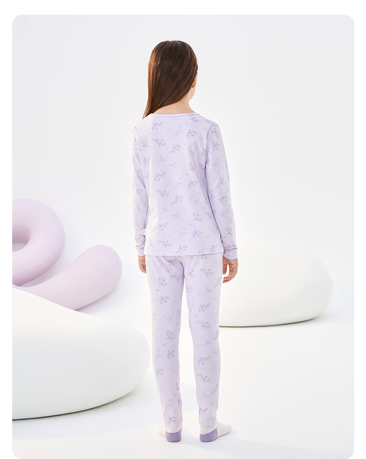 BALABALA Girls' Cotton Thermal Underwear Set Autumn Long Johns for Children Kids Sleepwear 209925169004 8