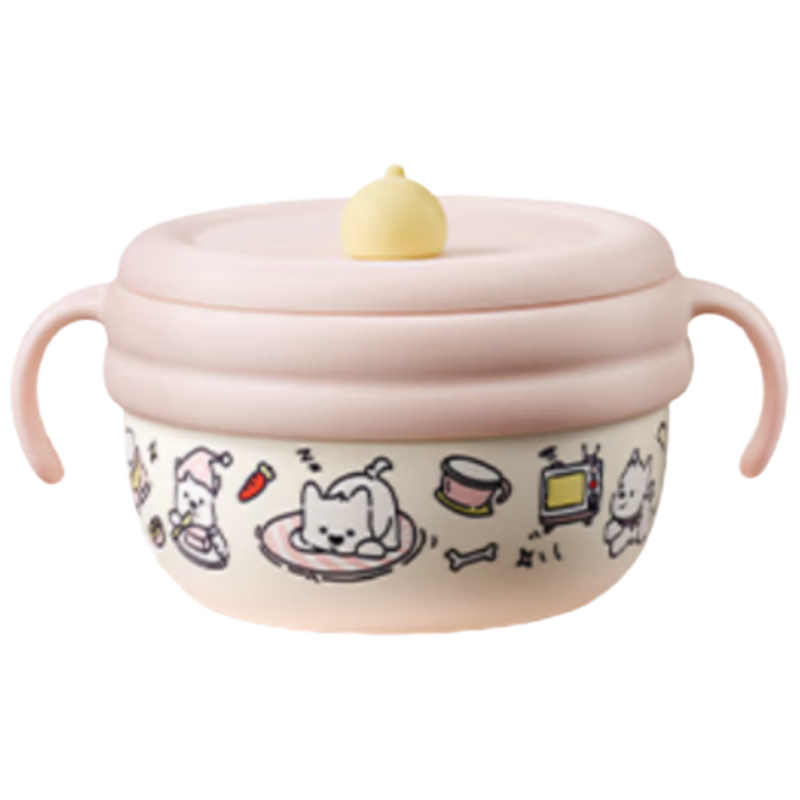 Babycare Children's Insulated Water-Filled Bowl Baby Feeding Bowl 316L Stainless Steel Drop-Resistant Soup and Food Container