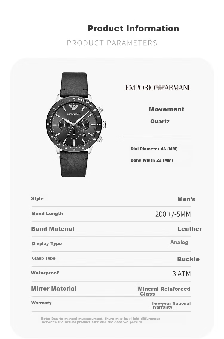 EMPORIO ARMANI Aviator Series, Classic Three-Hand Quartz Watch, Men's Birthday Gift for Boyfriend, AR11243 5