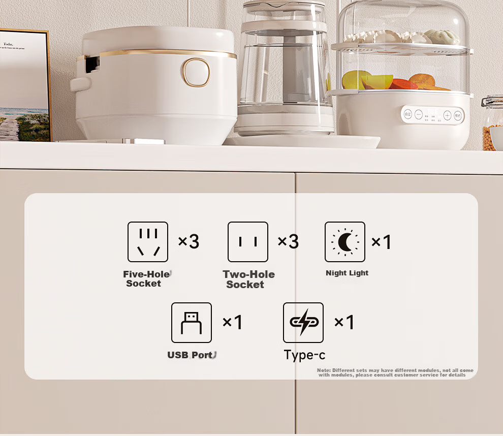 AUX KZ-GQY011 Multi-Outlet Adapter with Independent Switches, Dual USB And Type-C Ports, No Wiring Required, Gray Color, Safe Split Control, 3C Certified, Left Expansio 4