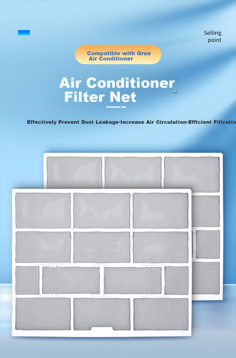 PURPAVWINNER Air Conditioner Filter, 2-Pack Indoor Unit Air Filter, Dust-Blocking And Dust-Proof, Suitable for Midea 1 HP/1.5 HP Wall-Mounted Air Conditioner, Filter Cotton, 31*25.5 3