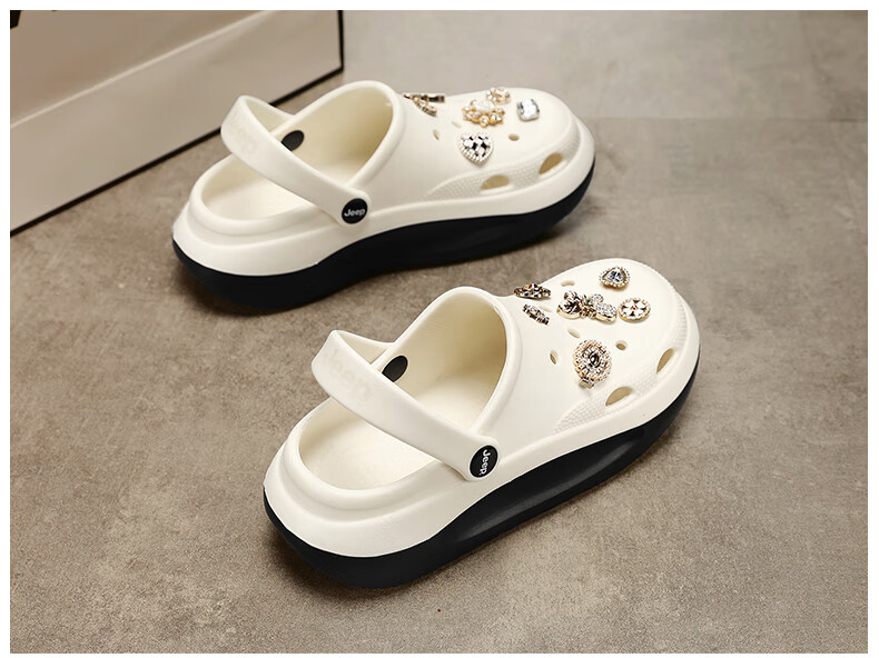 JEEP Women's Casual Hole Shoes Sandals Water-Resistant Outdoor Driving Shoes Black Size 36-37 20