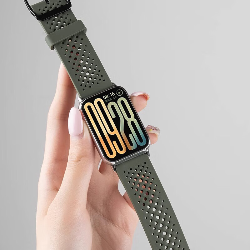 Ремешок Iboann для Xiaomi Mi Band 8 Pro, версия Chain 9 Pro, перфорированный силиконовый браслет для мужчин и женщин, спортивный, дышащий, новый