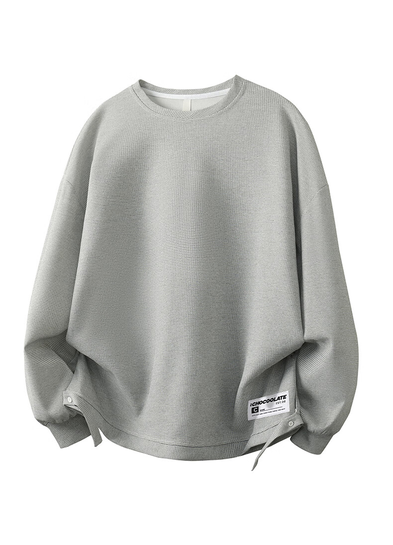 :CHOCOOLATE IT Casual Hoodie Set Men's Two-Piece Trendy Loose Top and Sweatpants Full Outfit Gray 5XL 12