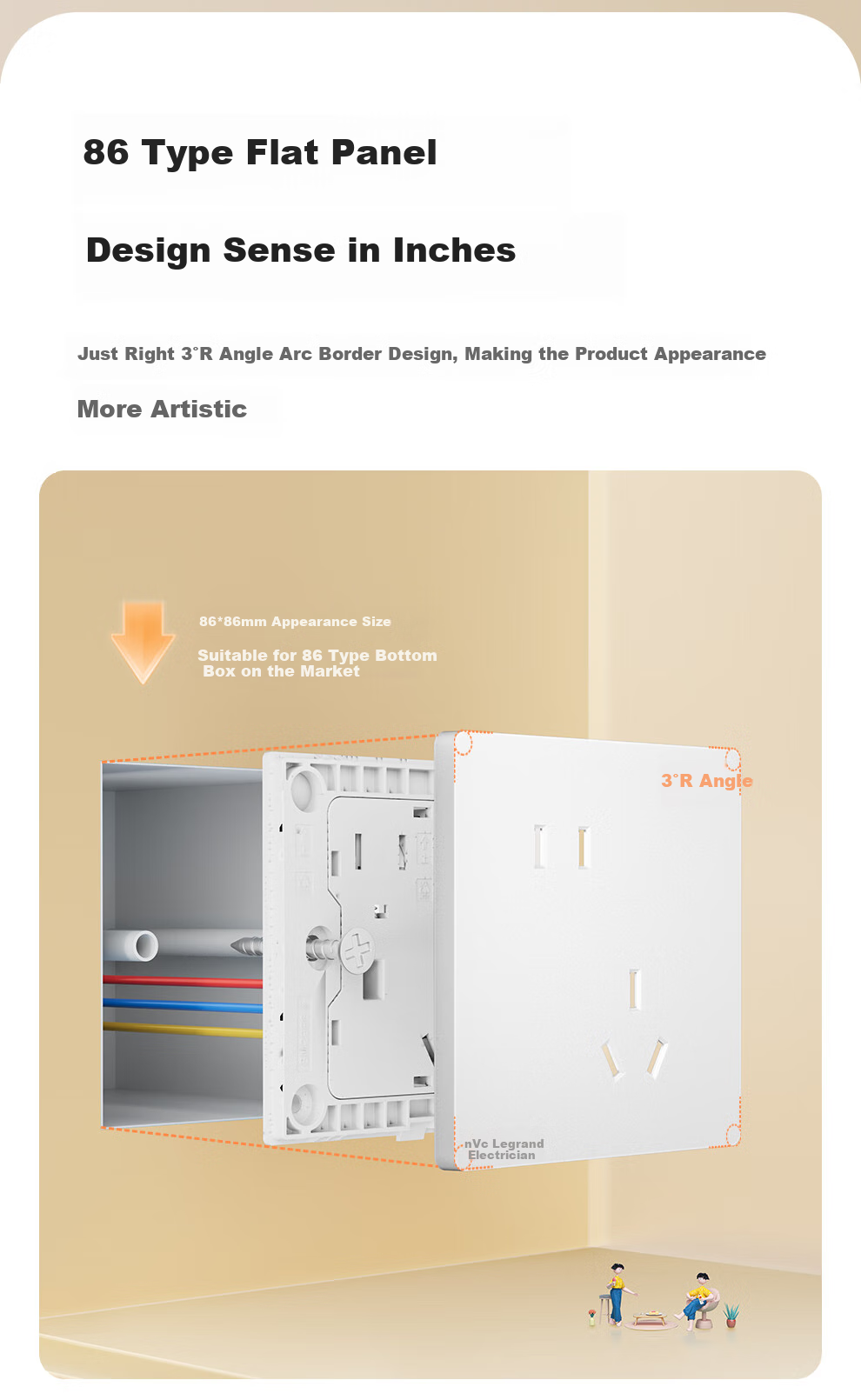 NVCleishidiangong Switch Socket, Category 6 Computer Socket, 86-Type Concealed Network Panel, N25 Cream White 12