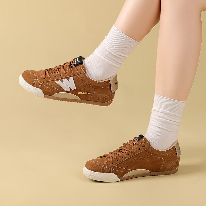 Warrior Women's Sneakers, Fashionable Versatile Casual Shoes, Retro Training Shoes for Women, WXY(ZA)-5069, Brown, Size 39