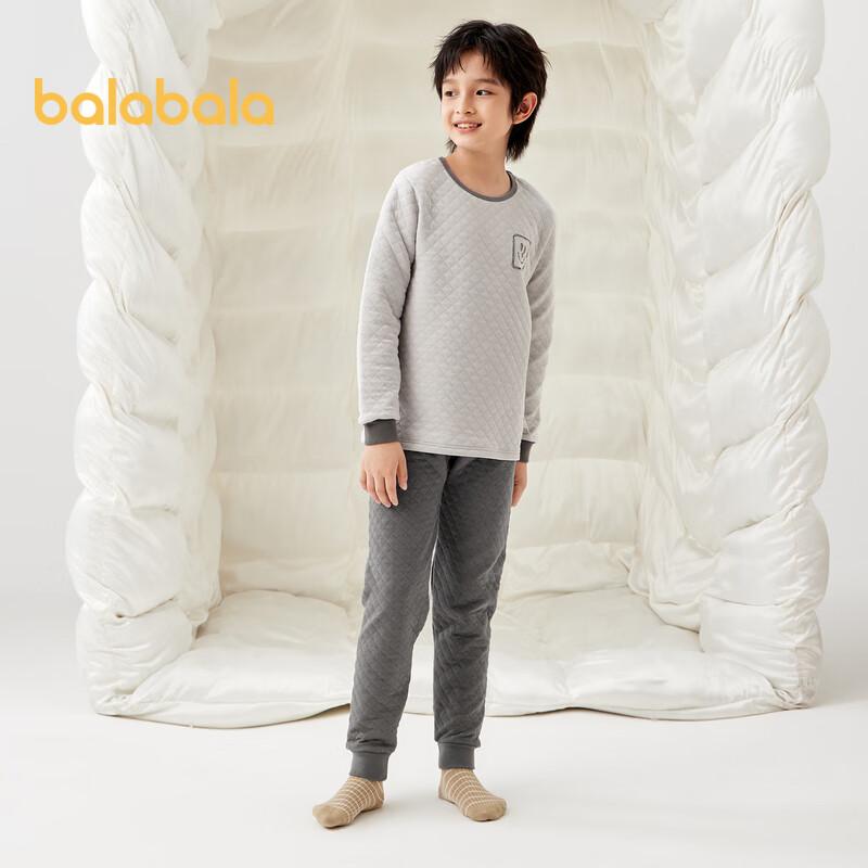 Balabala Boys' Winter Thermal Underwear Set Thickened Cotton-Padded Autumn Top and Bottom Pajamas 208424169107