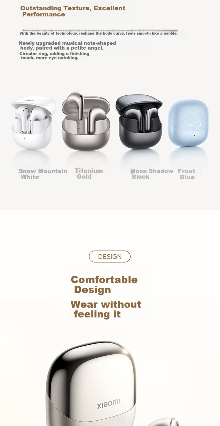 MI Buds 5 [Lei Jun's Choice] Noise-Cancelling Earphones Semi In-Ear Bluetooth Headphones Compatible with Android And Apple Phones (Snow White) 2