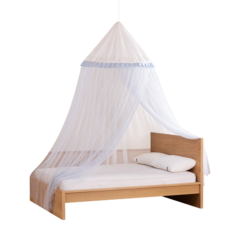 MEDOGA Class A Maternal And Infant Palace-Style Floor Mosquito Net for Home Use, Ceiling-Mounted, No Installation Required, Princess Style, Light Blue, 1.8 Meters [Romantic And Elegant]