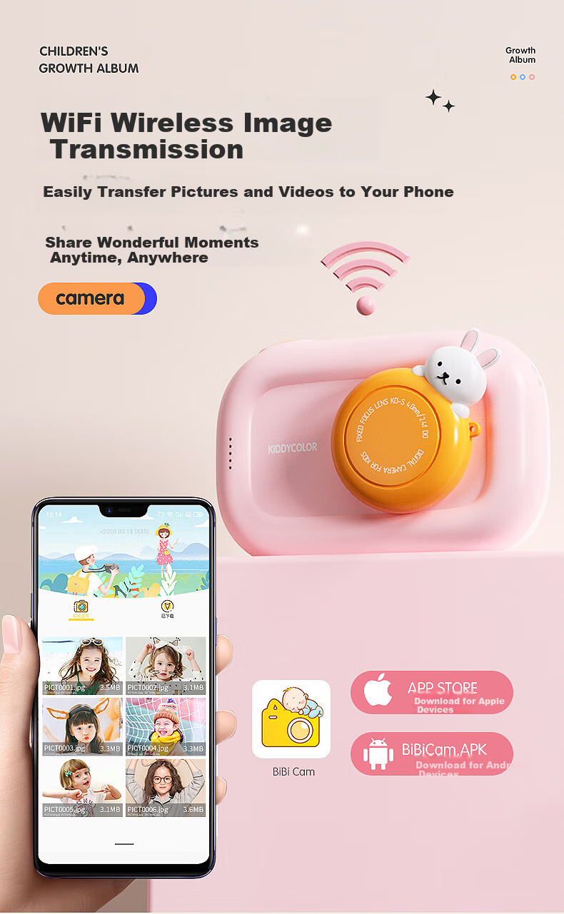 KIDDYCOLOR Children's Cartoon Camera (Unicorn 64GB), Digital CCD Student Toy, Dual Cameras, Touchscreen, WIFI Transfer, for Girls 11