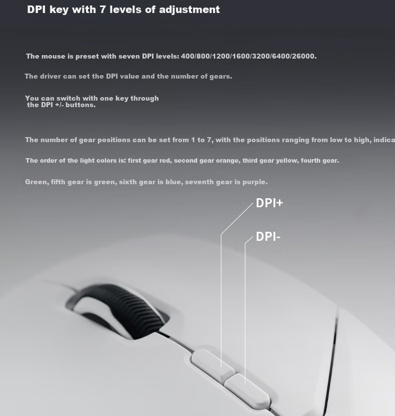 Rapoo VT9PRO V2 Large Hand Wireless/Wired Dual-Mode Gaming Mouse Lightweight PAW3955 Engine Delta Operation FPS PUBG Esports Black White 10