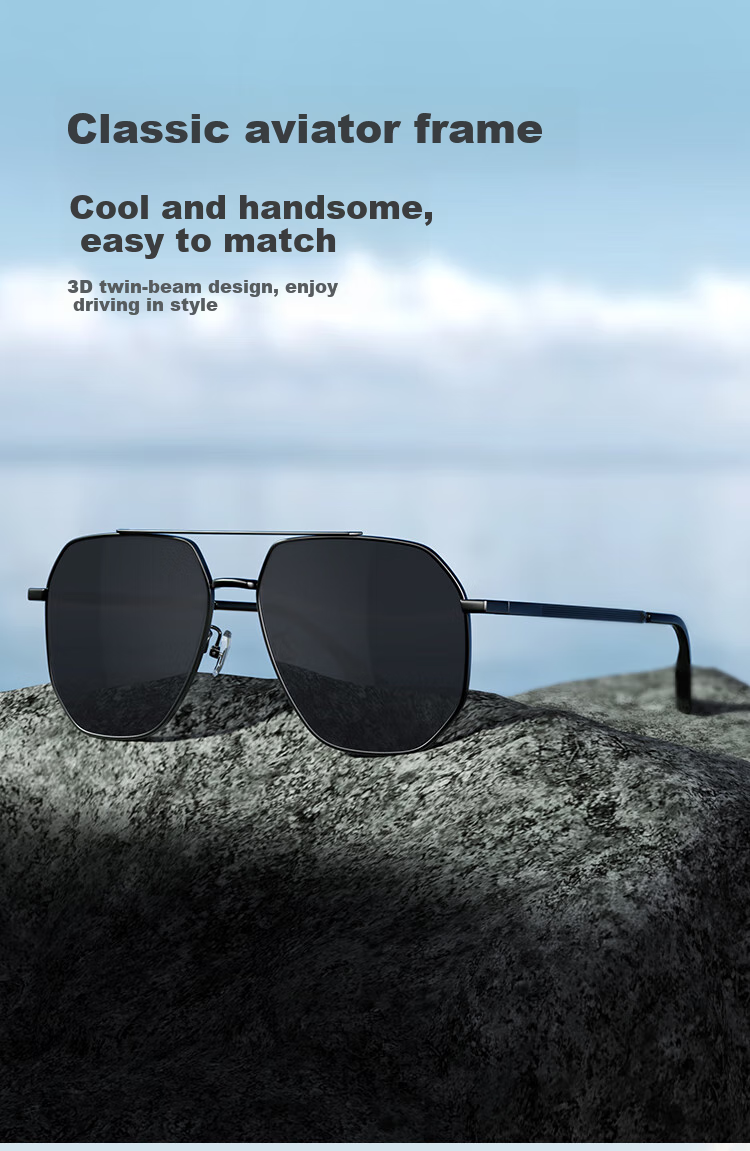 JD Original [Classic Aviator] Lightweight Polarized Frog-Eye Glasses, Driving UV Protection Sunglasses for Men And Women, Multi-Frame 2