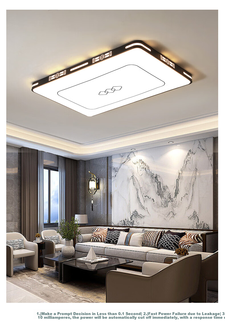 MICOE Living Room Ceiling Light, New Chinese-Style LED Ceiling Lamp, Simple Bedroom Lighting Set, Elegant Zhongshan-Style Lighting Fixture 12