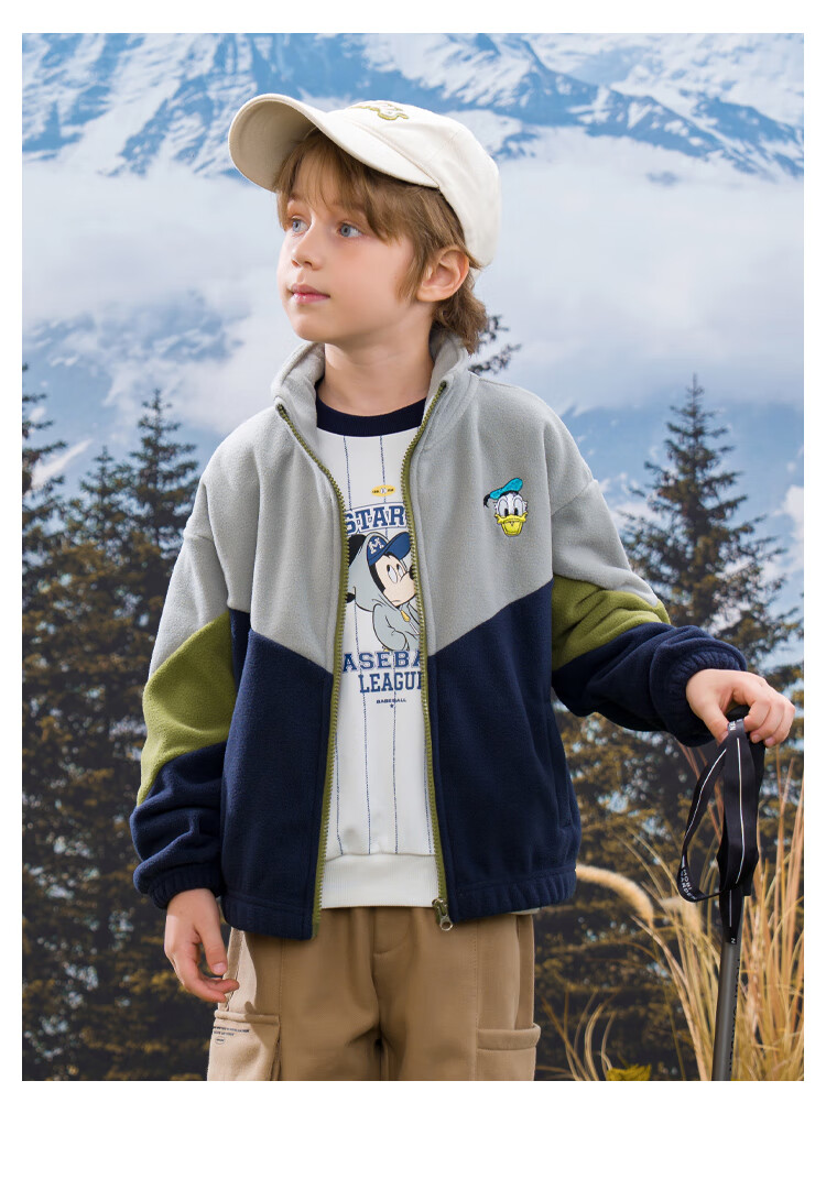 Disney Kids Autumn Winter Jacket Fashion Stand Collar Fleece Top Stylish Baby Clothes TD3DS009 Navy Blue 120 11