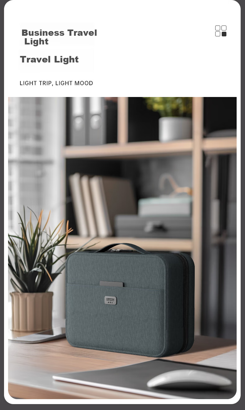 LEXON Travel Storage Bag Toiletry Bag for Men, Business Trip Accessory Bag for Women, Portable Multifunctional Cosmetic Bag, Gray-Blue Color 3
