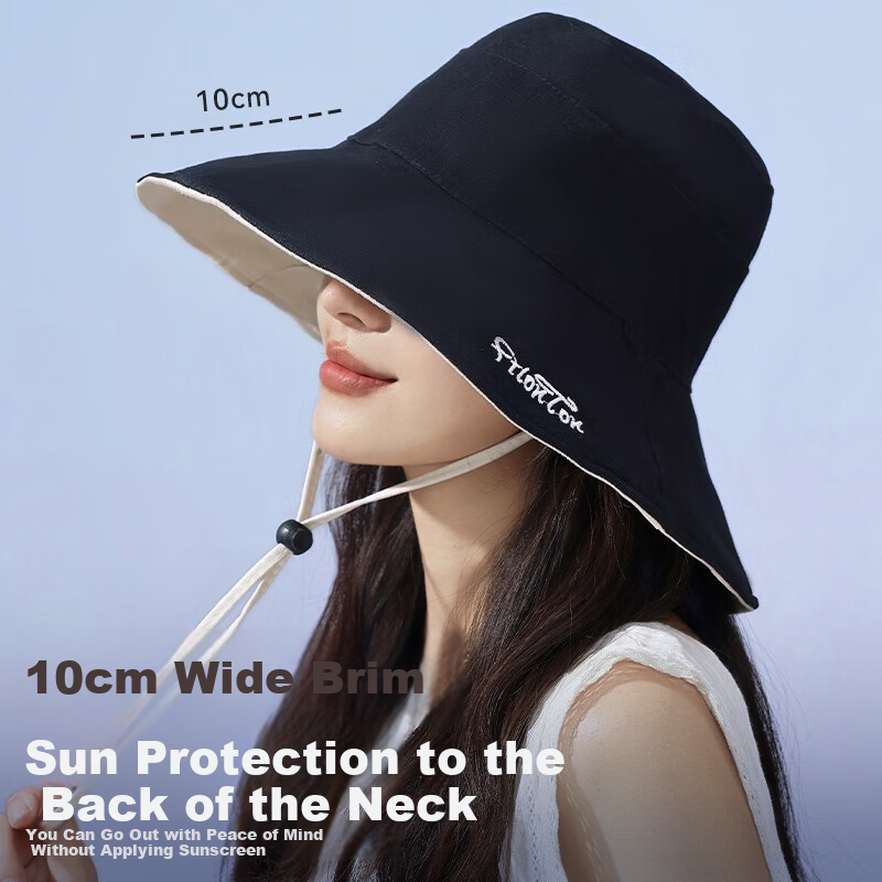 FitonTon Sun Protection Hat for Women, Summer Outdoor Beach Cycling Sun Hat, Versatile Double-Sided Fisherman Hat