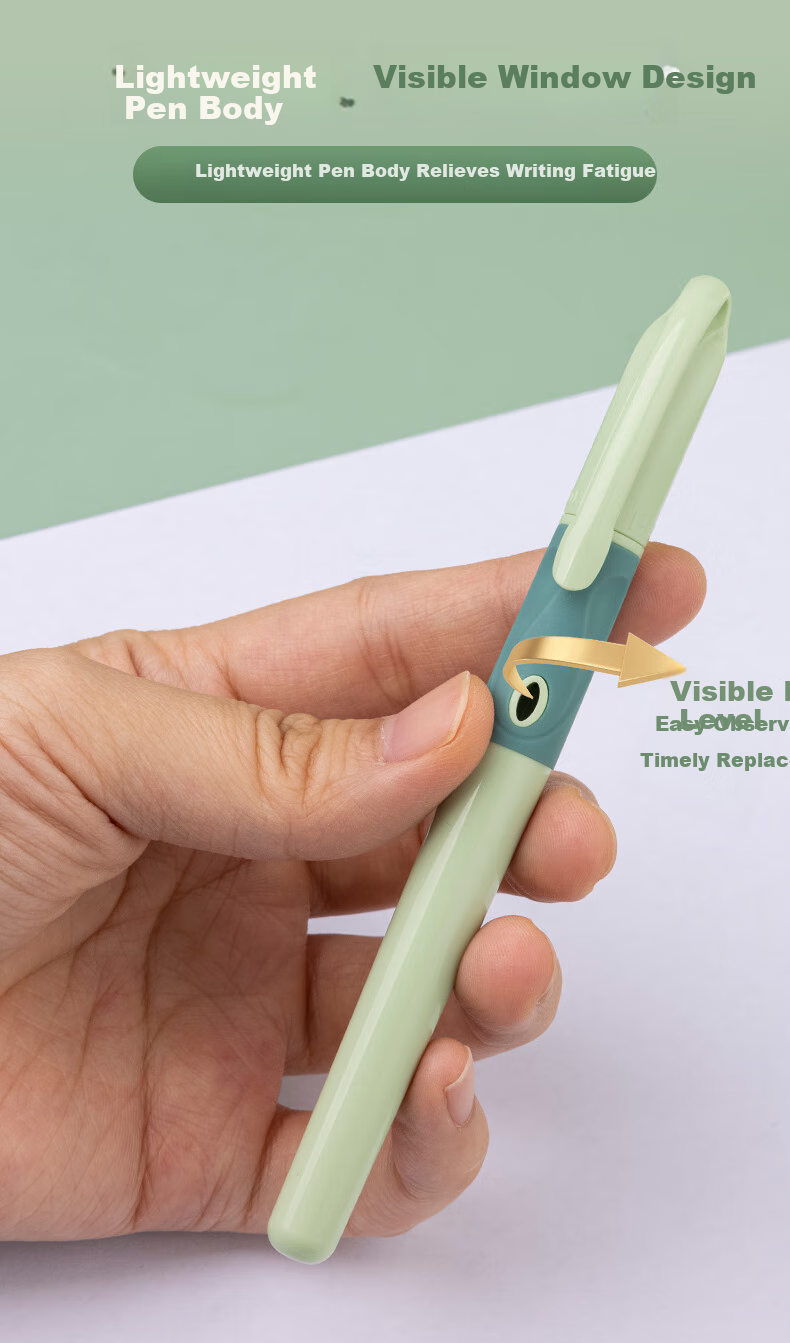 HERO Fountain Pen P200 Ergonomic Fountain Pen with Replaceable Ink Cartridges for Third Grade Elementary School Students (20 Free Ink Cartridges Included), Pink *3 5