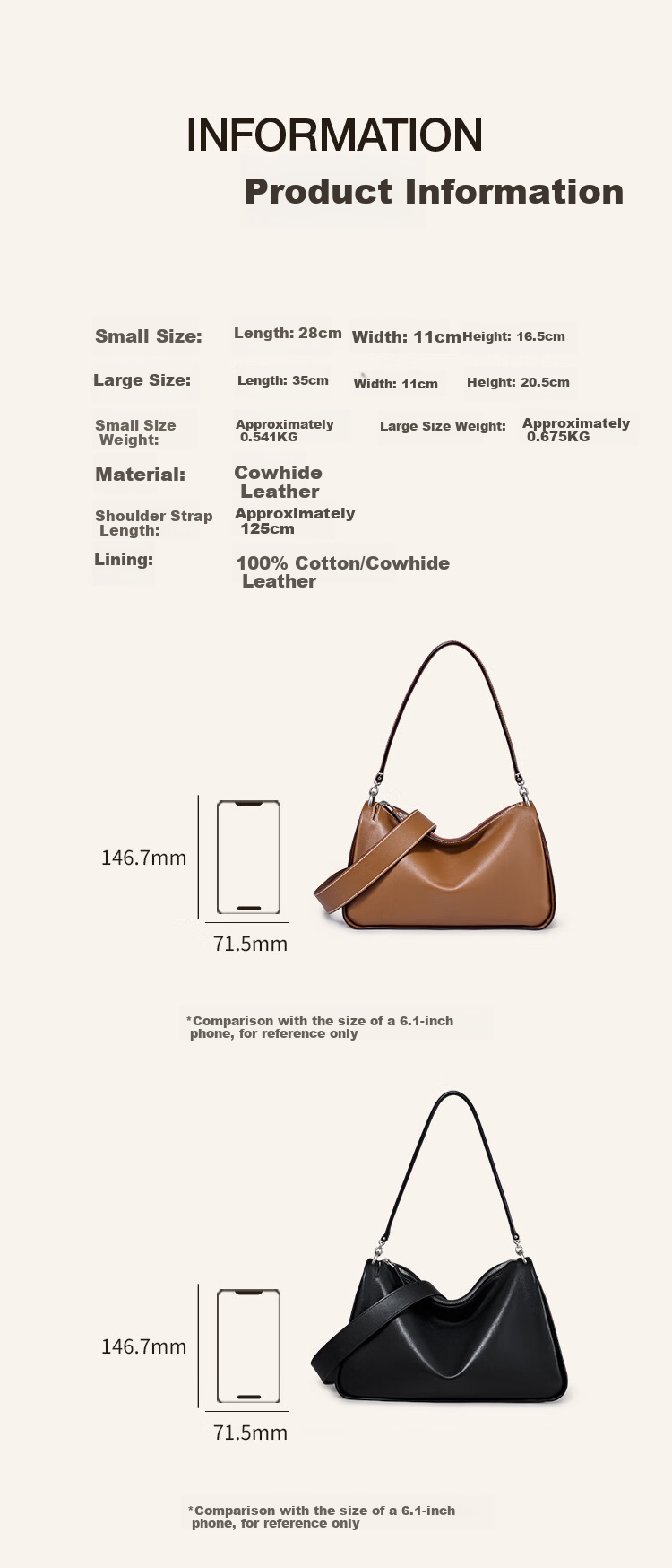 DISSONA Women's Handbag, Toast Bag, Soft Bag, Underarm Bag, Tote Bag, Shoulder Bag, Crossbody Bag, Brow 3