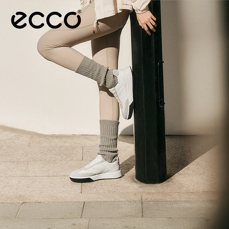 ECCO New Retro German Trainer Thick Sole Sneakers Women Street Sneakers 272833 Gray White/White Size 39