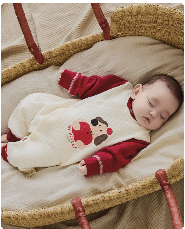 Banjvall Baby Spring Autumn Cotton-Padded Romper Warm Jumpsuit Pajamas Size 66 5