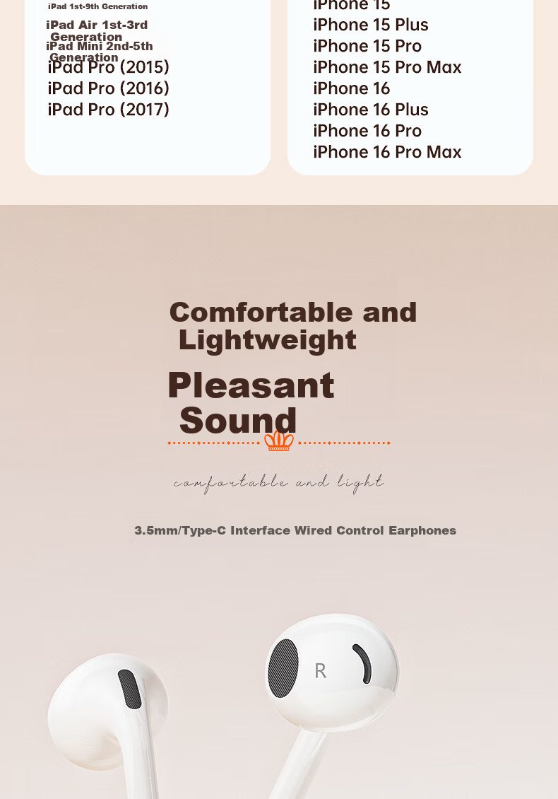 HP DHH-1112A Wired Earphones Semi-In Type-C Interface Compatible with Apple And Android, White, Level 4 And 6 2