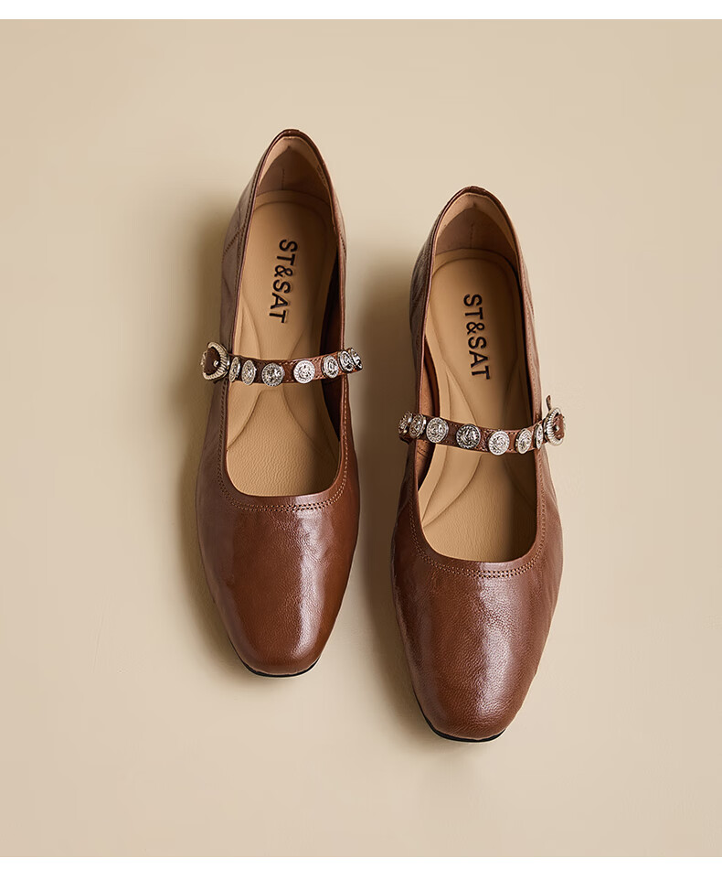 Saturday Sheepskin Mary Jane Shoes Women 2025 New Autumn Winter Retro Soft Sole Comfortable Commuter Flat Shallow Single Shoes 13
