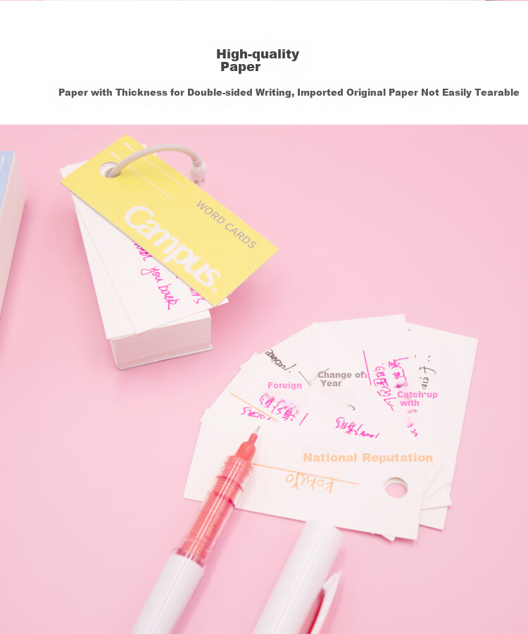 KOKUYO Imported Vocabulary Cards Campus Portable PP Material Cover Blank English Vocabulary Notebook Small Size 85 Sheets 1 Book Yellow TAN-201Y 7