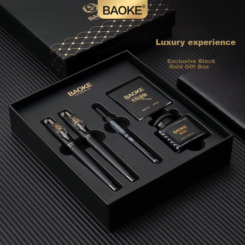 BAOKE T19 Millennium Gift Box Set, Fountain Pen/ballpoint Pen Two-In Signature Pen, Business Office Daily Writing Pen, Forest Black