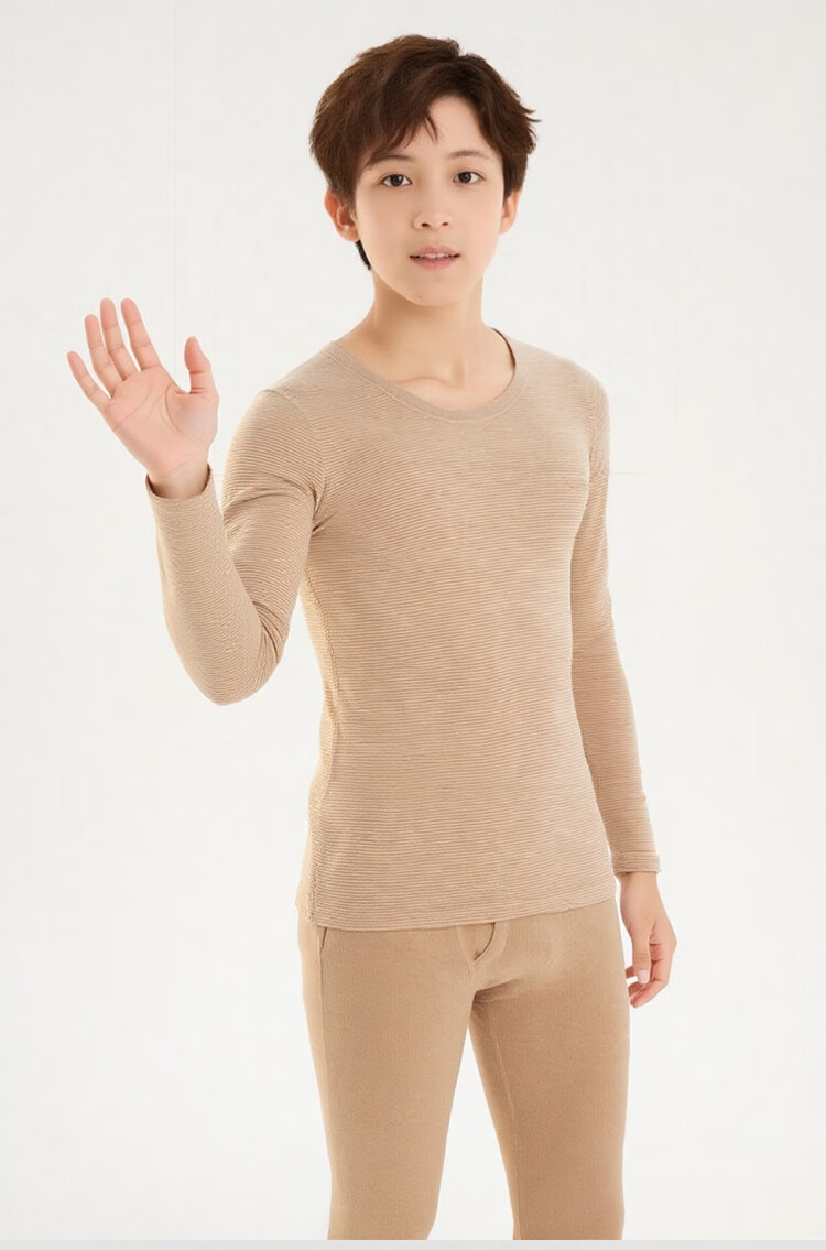 Dingguagua Youth Boys and Girls Thermal Underwear Set Autumn Winter Warm Long Johns for Middle and High School Students 16