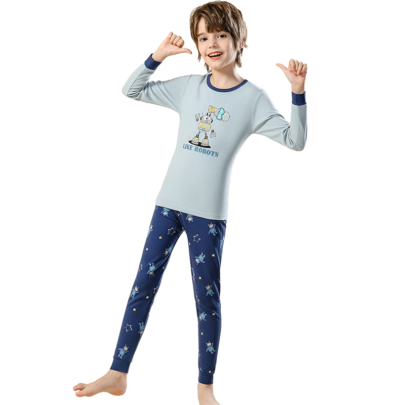 Urban Beauty Kids Thermal Underwear Boys Pure Cotton Autumn Long Johns Teen Winter Cotton Pajama Set