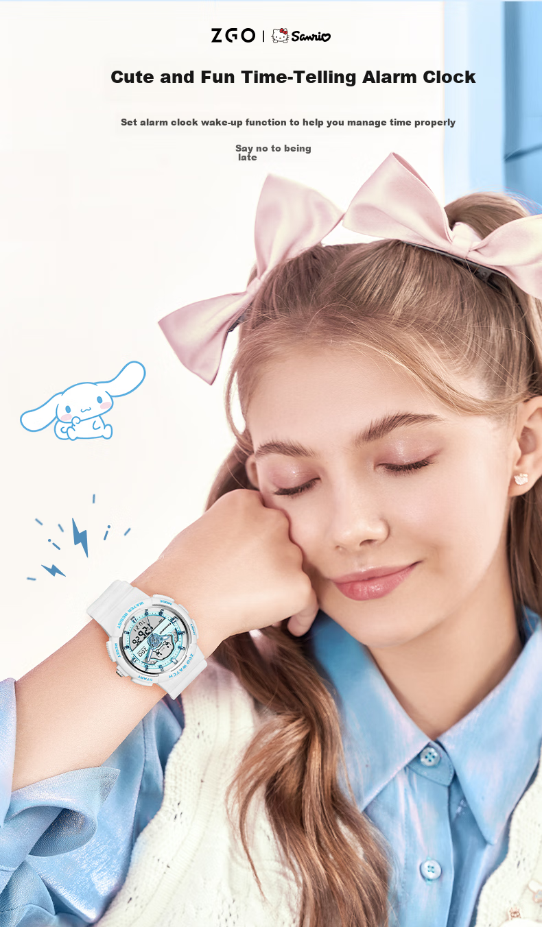ZGO Sanrio Watch for Women Students, Waterproof Electronic Watch for Middle School Girls, Birthday Gift for Girls, 863 Cinnamoroll 8