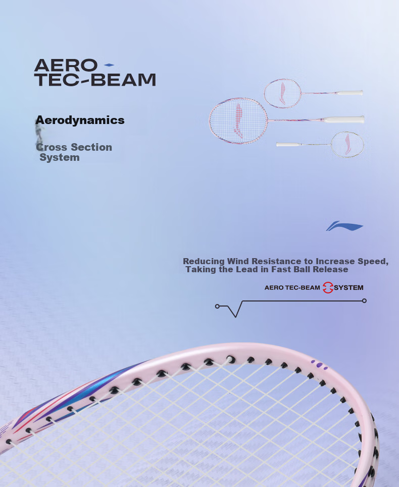 Li-Ning Badminton Racket, Full Carbon Single Racket, Fengying Series, Ultra-Light 5U, Advanced Training And Competition Racket, Peach Pink, Pre-Strung 4