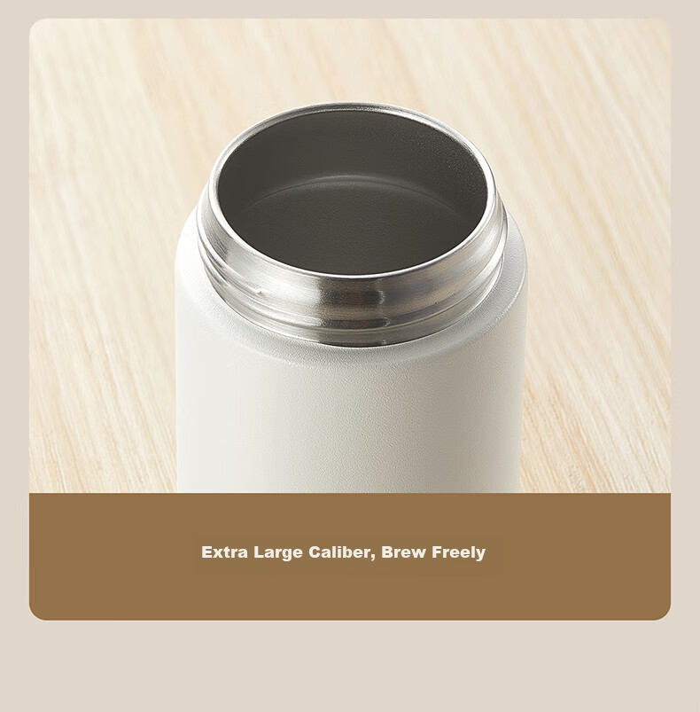 RELEA Insulated Water Bottle Unisex Tea Separation Cup Large Capacity 316L Stainless Steel Independent Tea Compartment Brewing Cup Floral Tea Mug 20