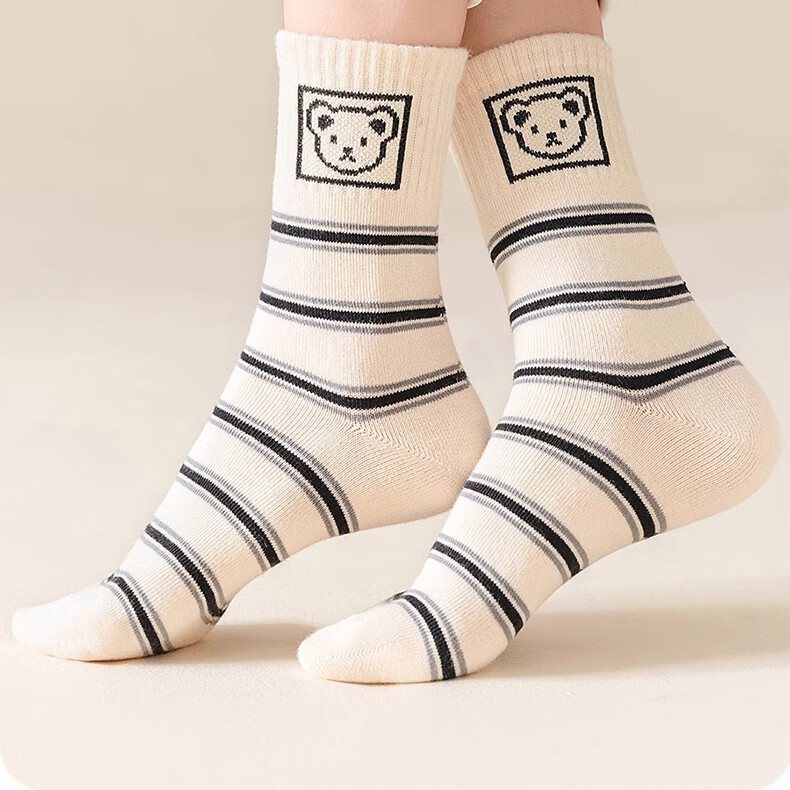 Mianqixiong Children's Socks Boys Spring and Autumn Cotton Girls Mid-Calf Autumn Winter Sports Cotton Socks - EW117-3-5 2