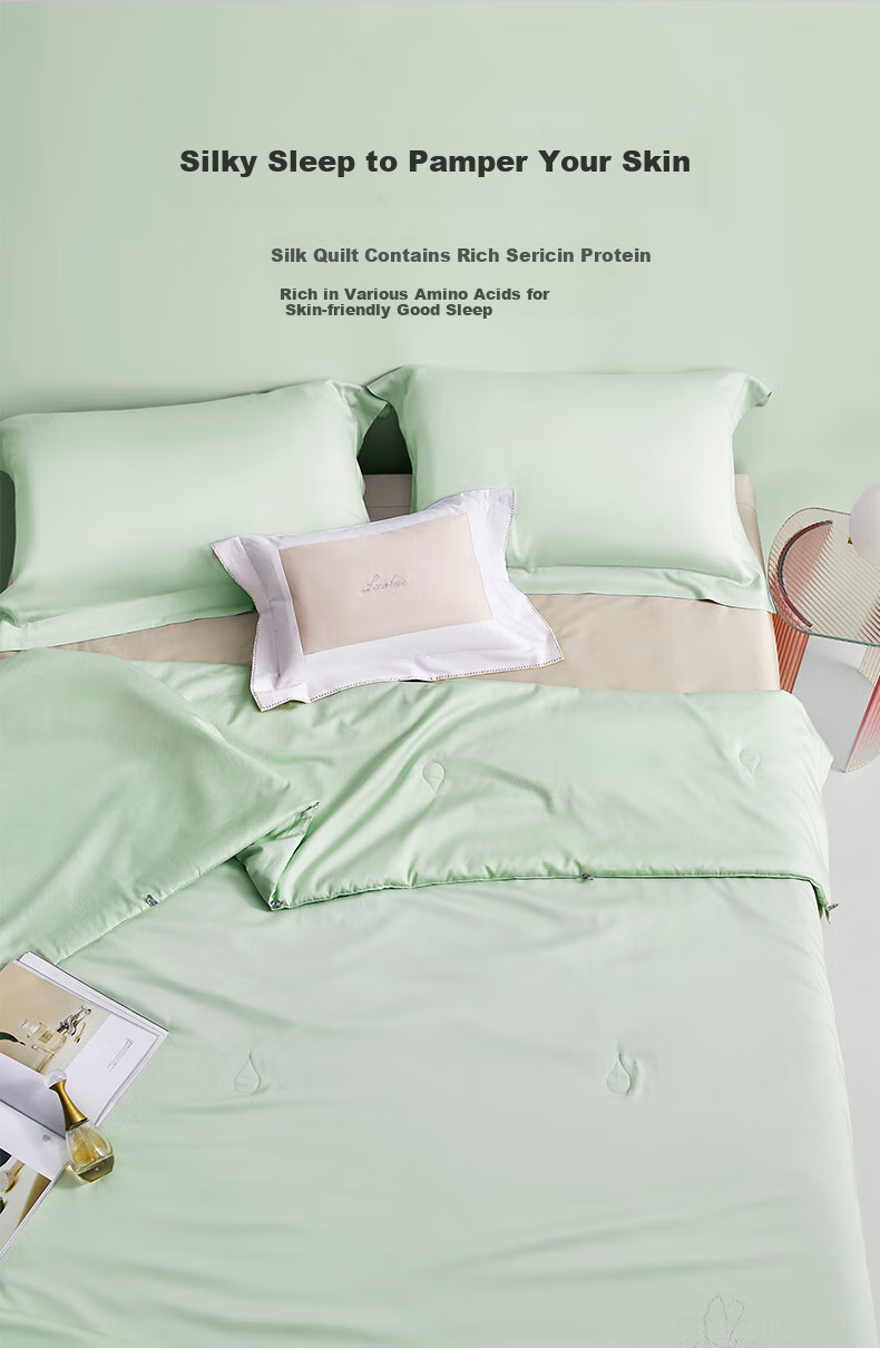 LUOLAI Home Textiles Silk Summer Quilt, 100% Class A Washable Lyocell Mulberry Silk Air Conditioning Comforter, Net Weight 6.2 Ji 6