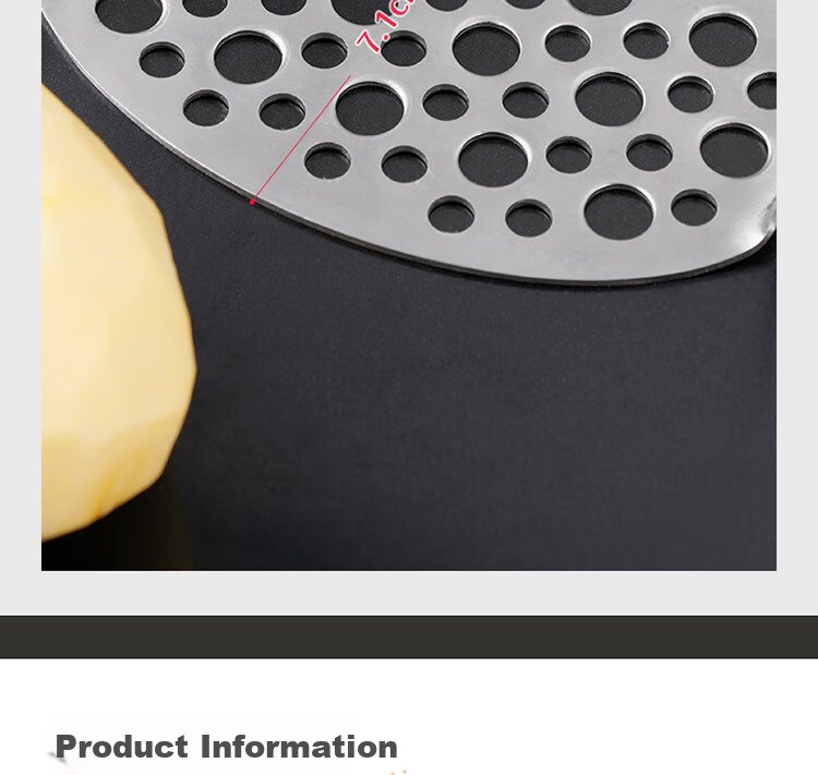 Baijie Stainless Steel Potato Masher, Manual Potato Press, Home Use Potato Masher, Potato Puree Crusher Tool, Baby Food Grinder 16