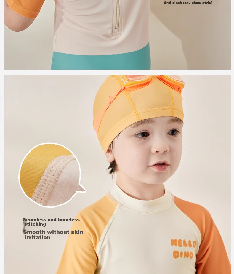 Niduoxiong Children's One-Piece Swimsuit for Boys And Girls, Original Yarn Sun Protection Chlorine-Resistant Swimwear for Toddlers And Kids Summer Swimwear 12