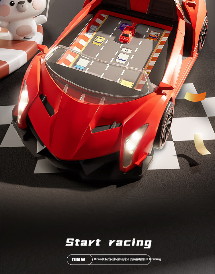 AoZhiJia Children's Toy, for Boys Aged 3-6, Birthday Gift, Racing Adventure Game with Steering Wheel And Controls 2