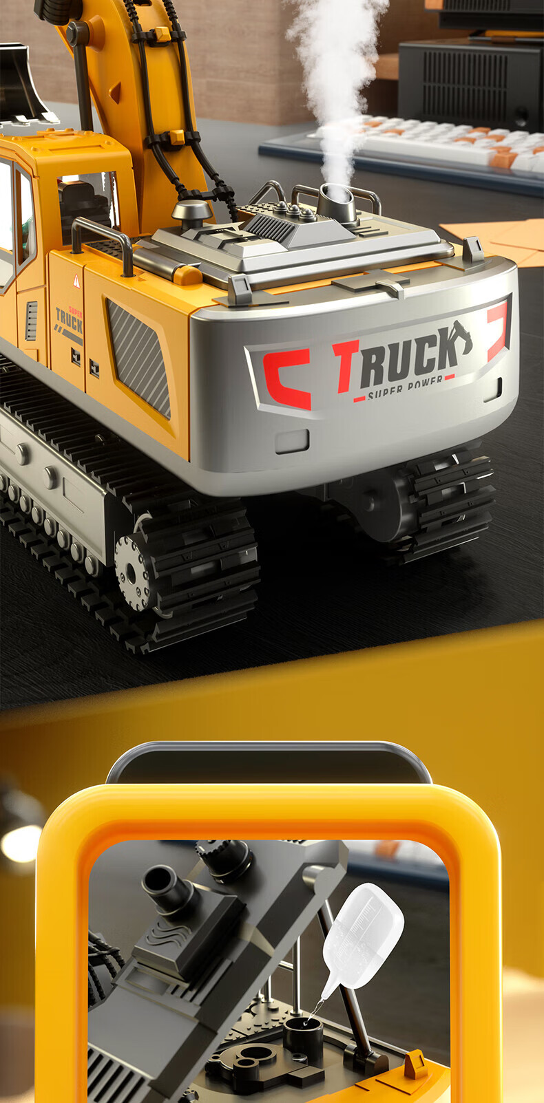 LIVING STONES Remote Control Excavator Alloy Large Kids Toy Boys Realistic Engineering Vehicle Electric Car Children's Day Gift 8