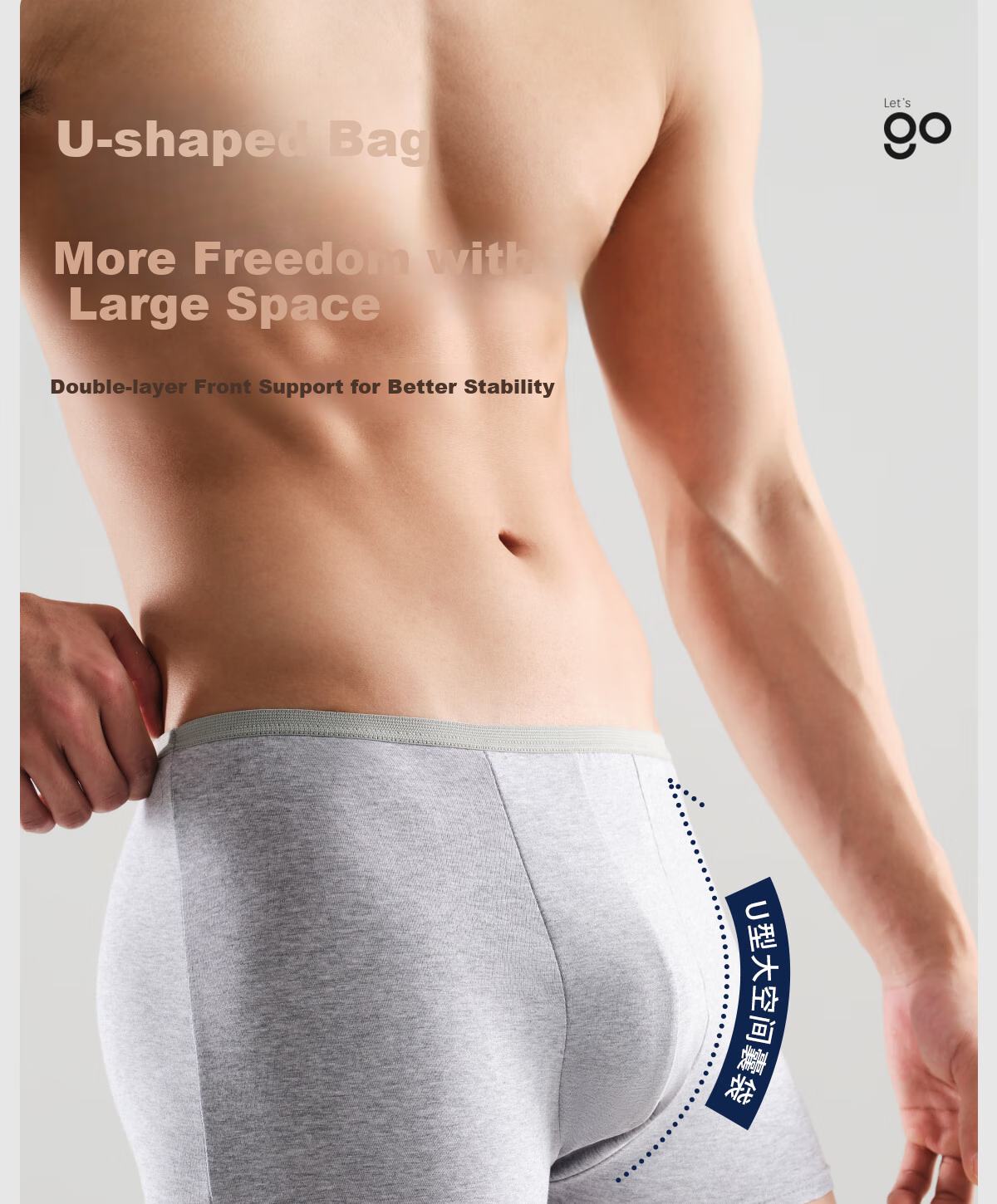 Freego Disposable Men's Boxer Briefs, Pure Cotton, Travel-Friendly, Sterilized, Portable, Comfortable, Large Size, 3 Pairs, Men's Gray, Size L 8