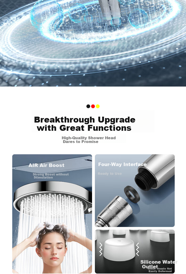 JROR [Germany] High-Pressure Shower Head Set of Three, Bathroom Shower Head And Shower System HL-005 3