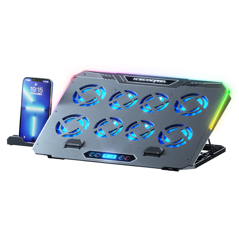 ICE COOREL K29 Laptop Cooling Pad, Computer Desk Stand, Gaming Laptop Cooling Base, Tablet Cooling Fan with Adjustable Speed And RGB Lights, Suitable for Lenovo Legio